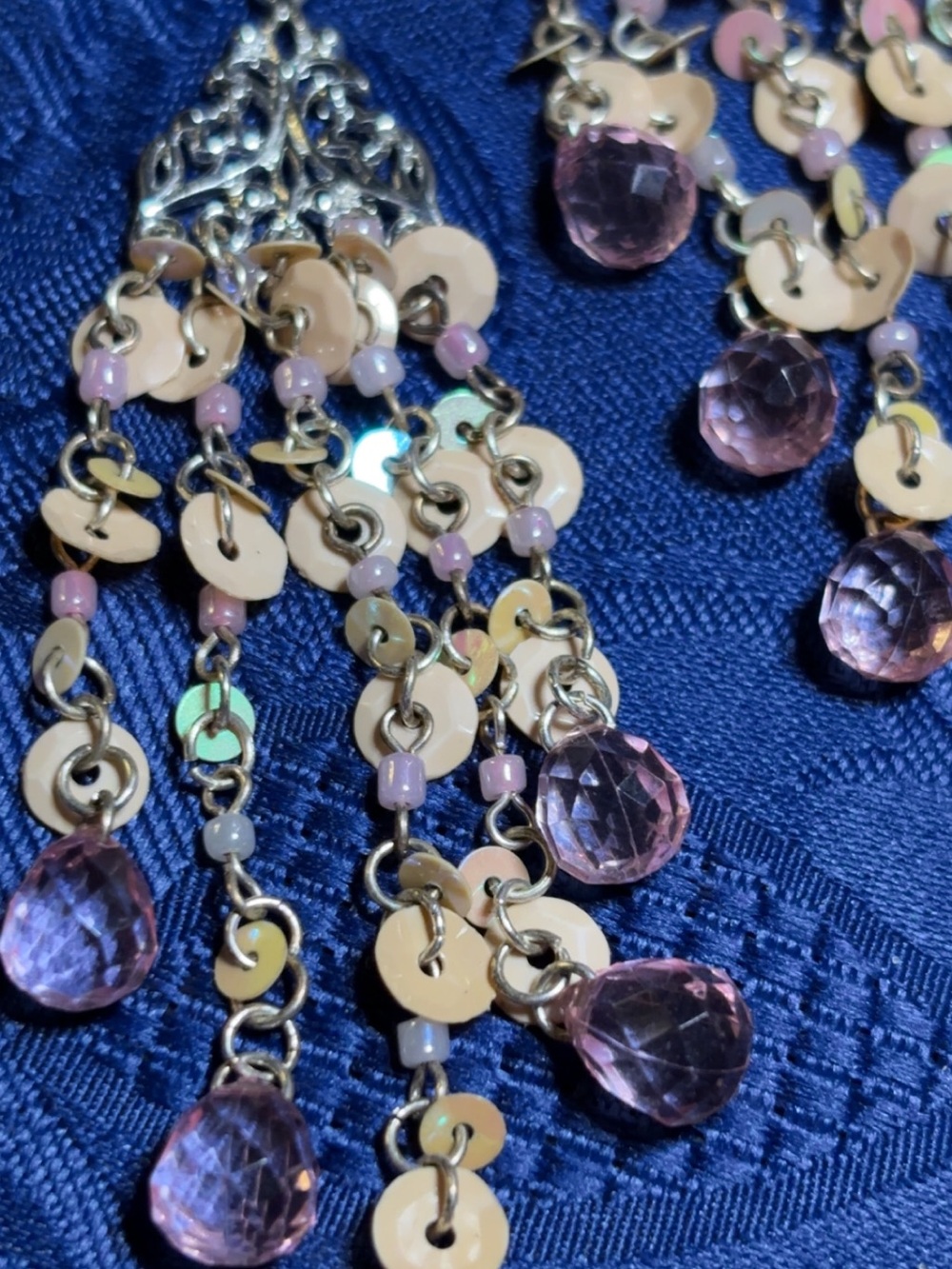 Pink Teardrop Dangle Earrings - Unbranded